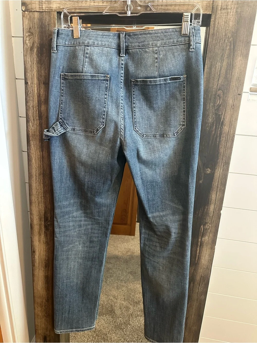 WHBM The Slim Ankle Jeans Size 6 High Rise Skinny Blue Denim Glitter Festival